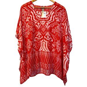 Chico's Red and White Patterned Tunic